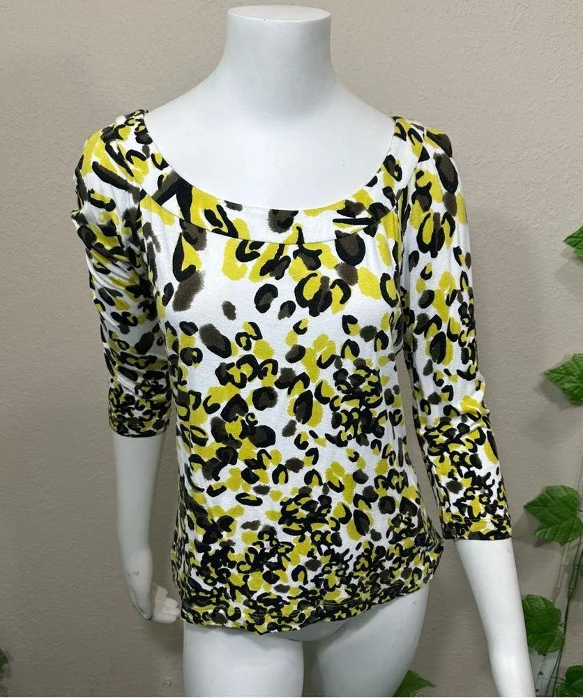 St John Leopard Style Boatneck Blouse - Image 2