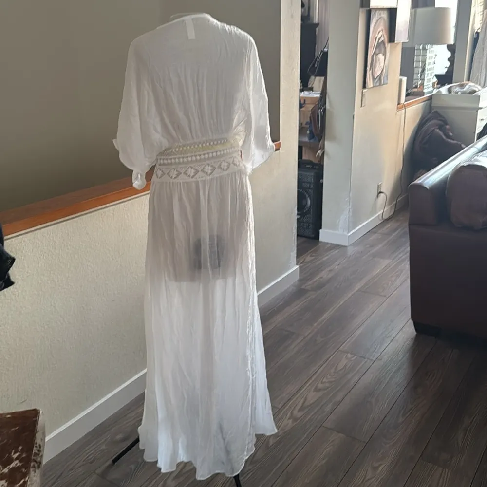 Mahina White Sheer Dress duster - Image 4