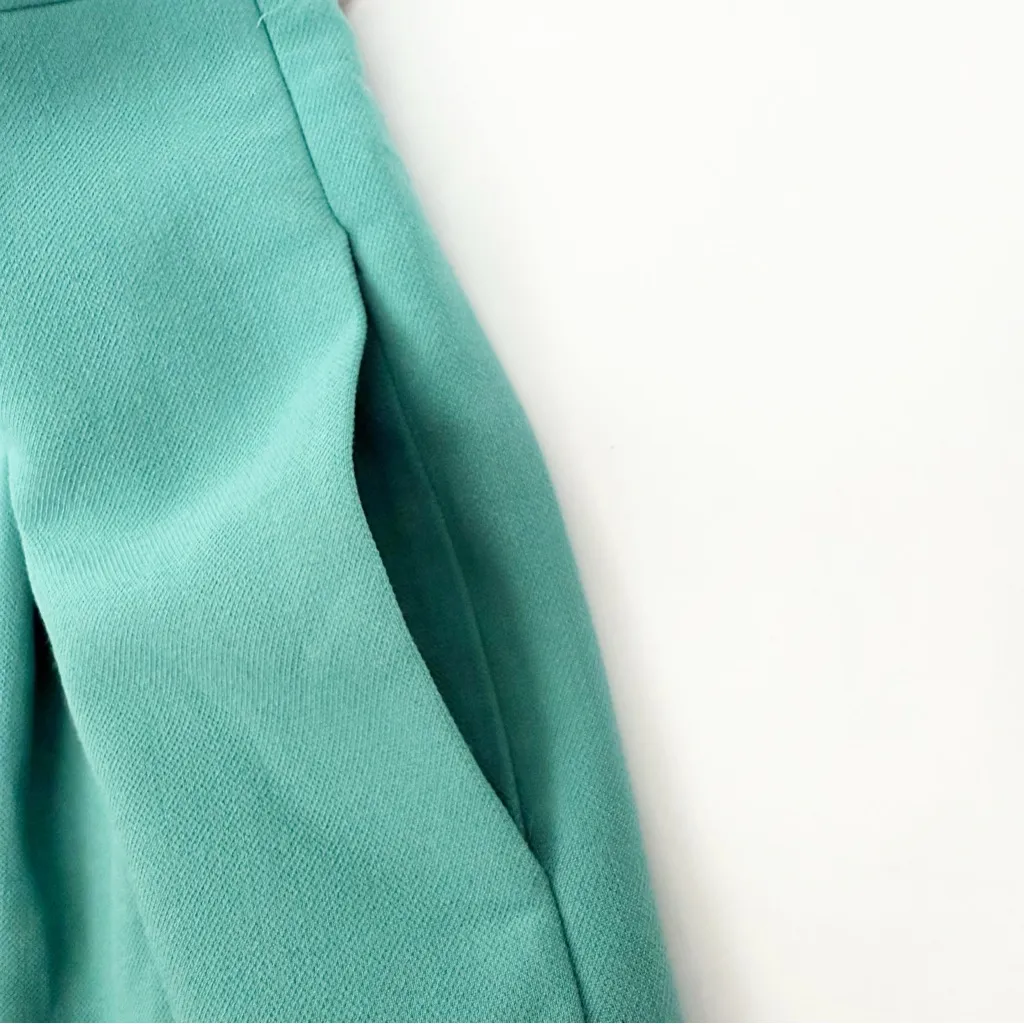 Gal Meets Glam Collection Nicole Sweetheart Square Neck Jumpsuit Green Wide Leg - Image 9