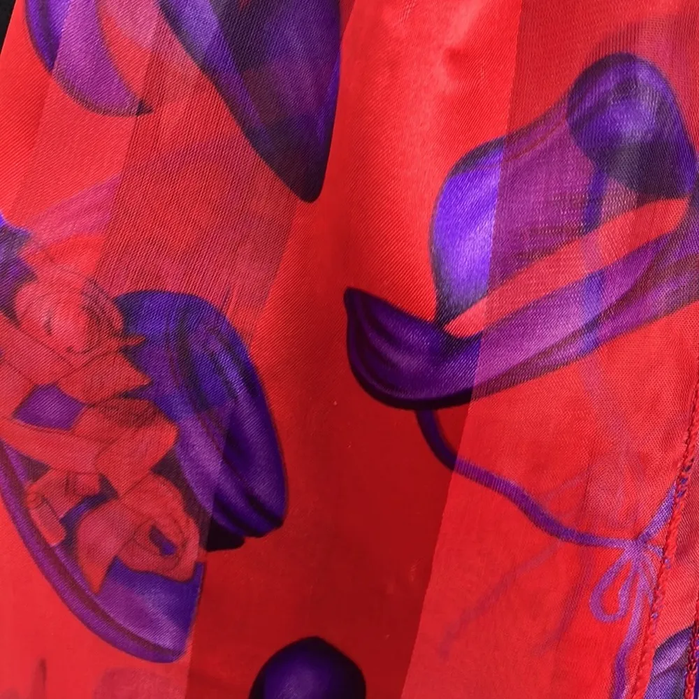 Red and Purple Hat design Scarf - Image 4