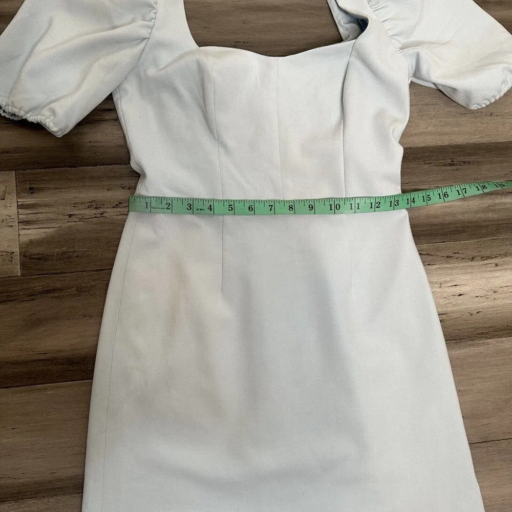 NEW French Connection Berina Whisper Puff Sleeve Mini Dress Women's Blue Size 4 - Image 8
