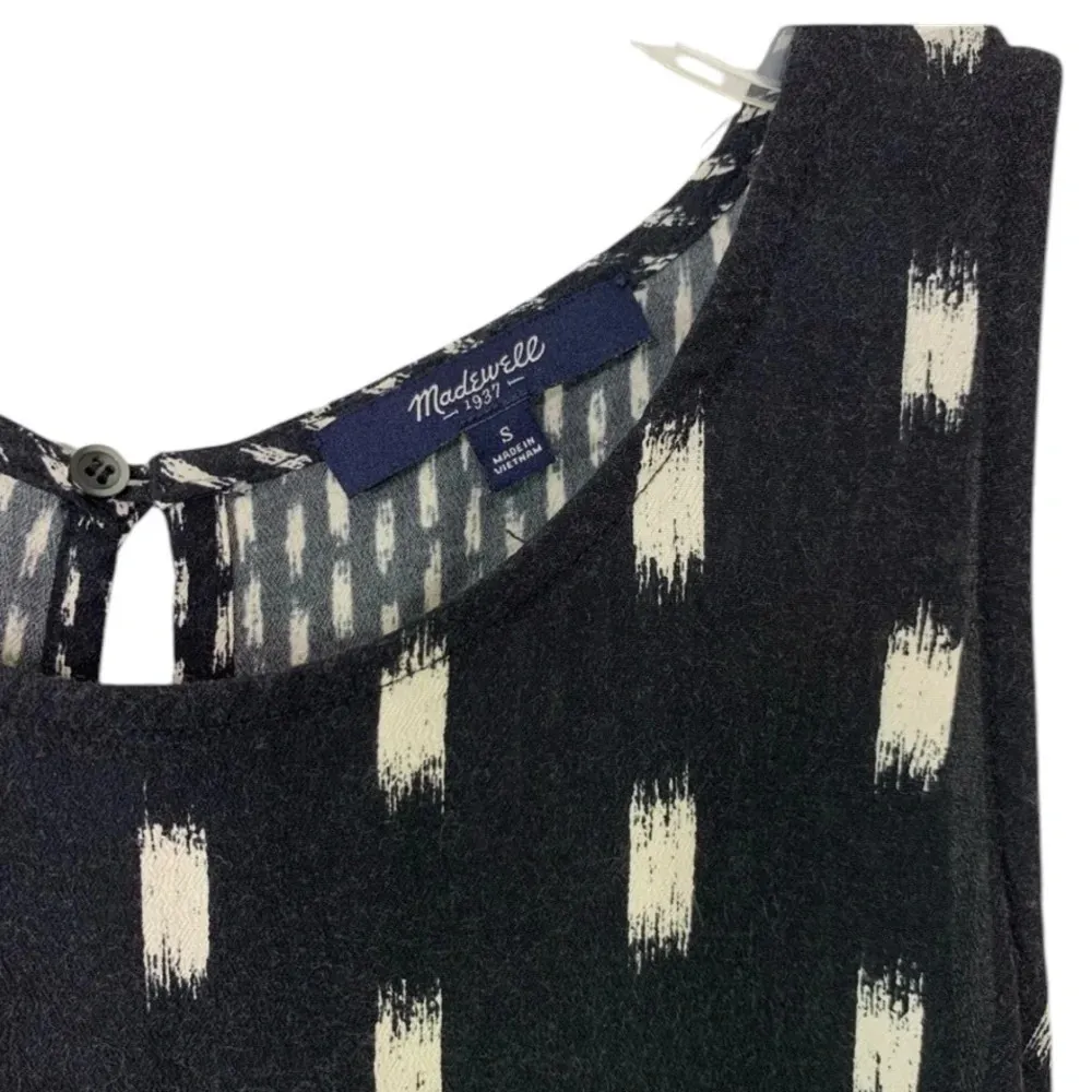 Madewell Sunbase Black Ikat Print Keyhole Top Size S - Image 5