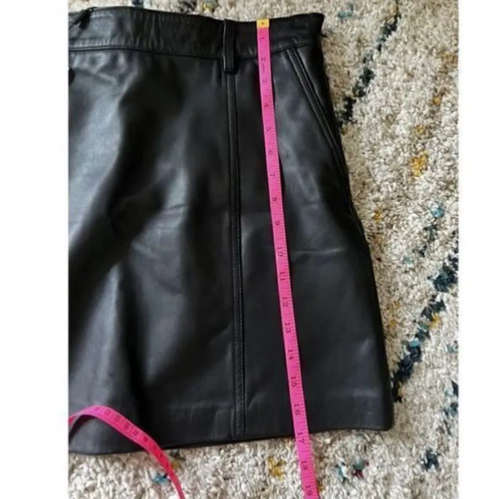 Reiss Mimi Paneled Leather Mini Skirt, Black, Size 10, Designer Luxury, NWT - Image 10
