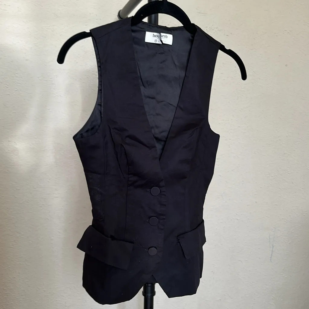 JULIET House of CB BLACK SLEEVELESS TUXEDO TOP NWOT blazer suit $139 size‎ XS - Image 5