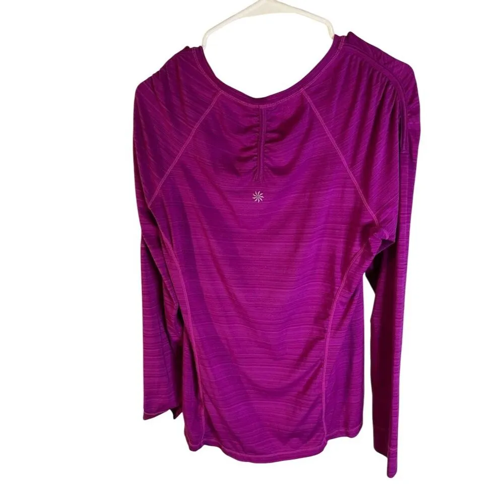 Athleta Women's XL Purple Pacifica Half Zip Pullover Top Long Sleeve - Image 2