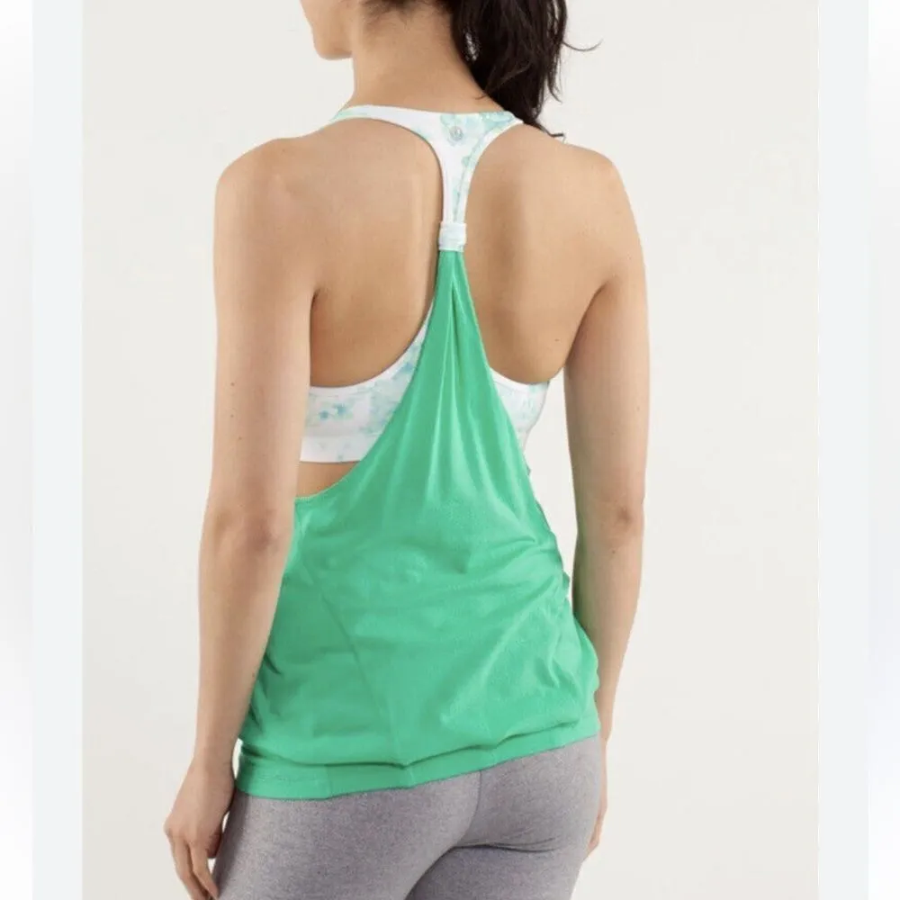 Lululemon Practice Freely Tank Top Green Floral Women’s 4 - Image 2