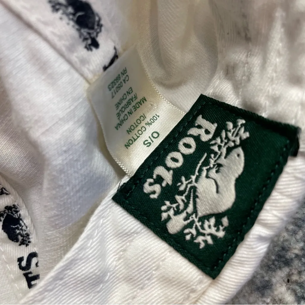 Roots White Hat with Green Tag - Image 3