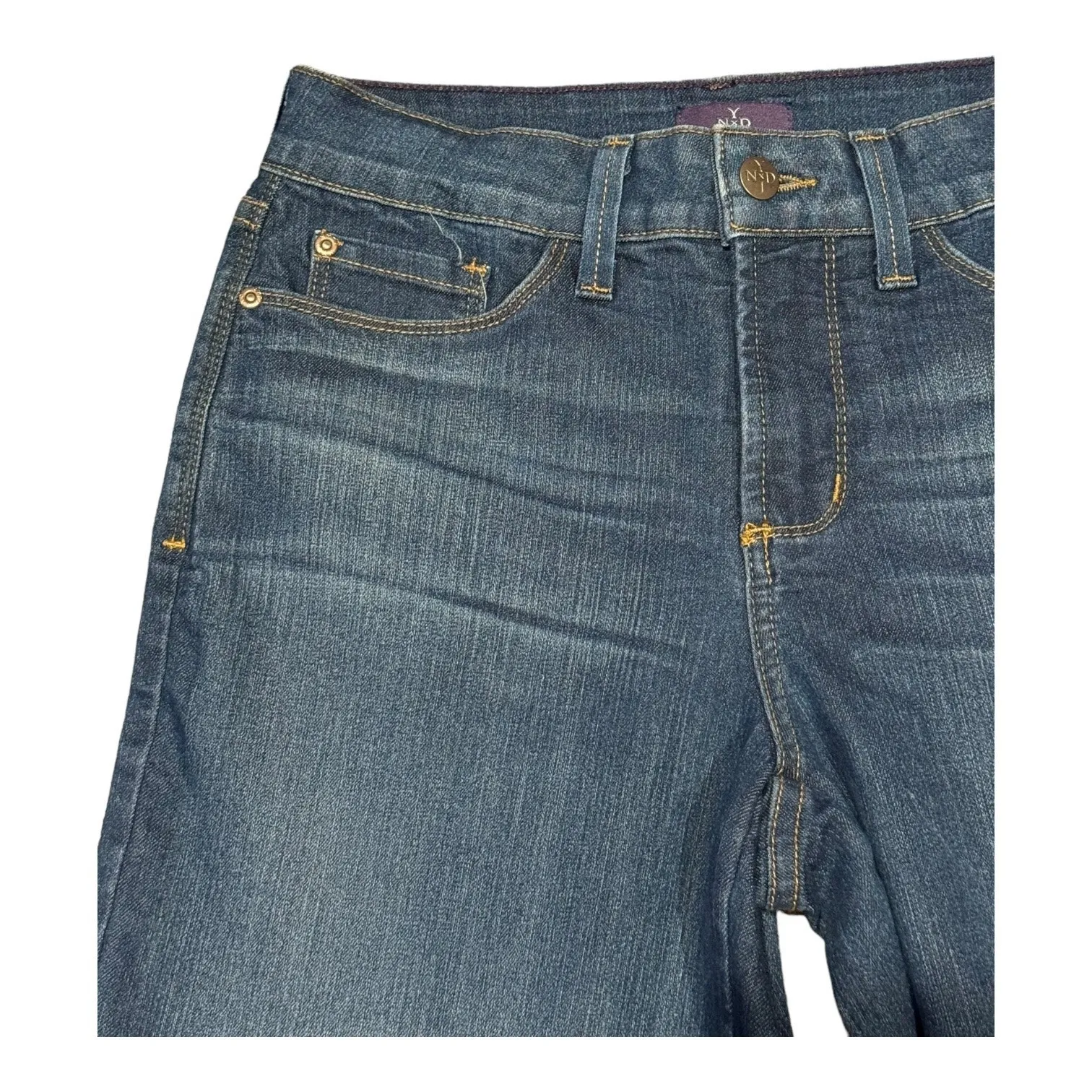 NYDJ lift tuck crop wide leg blue jeans with 1.5" hem size  28" waist - Image 3