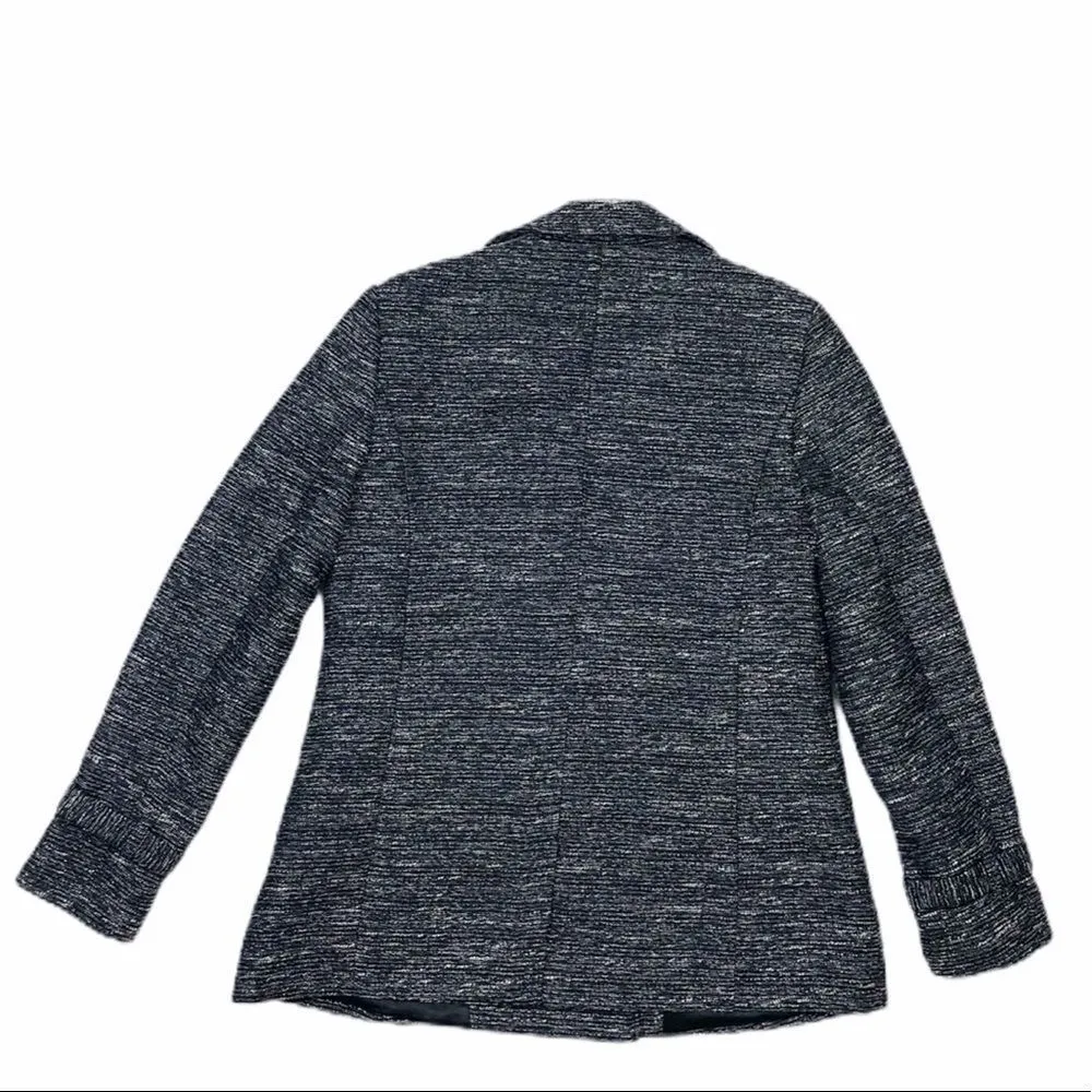 Vintage Spiegel Black Silver Metallic 3 Button Double Breasted Peacoat Size 10 - Image 2