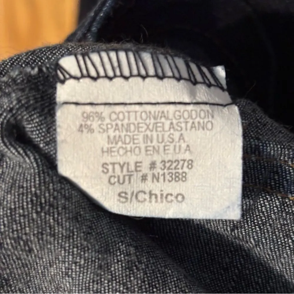 Nissi Dark Wash Jean Jacket Blazer Sz S Blue - Image 5