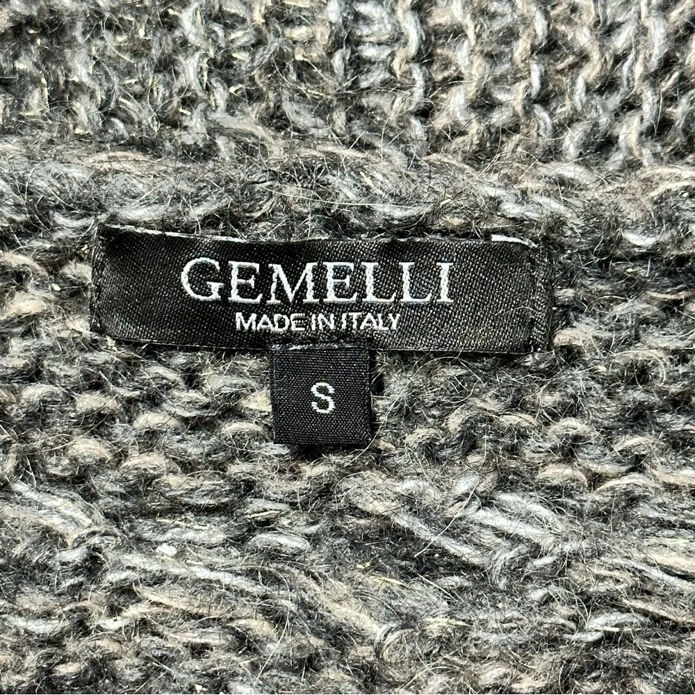 Gemelli Women’s Size S Gray Metallic Threading Open Cable Knit Sweater Cardigan - Image 5