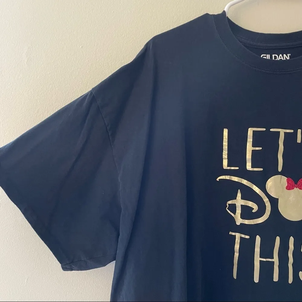 Disney Minnie Mouse Let’s Do This Cotton T-Shirt Black and White Comfort Casual - Image 2