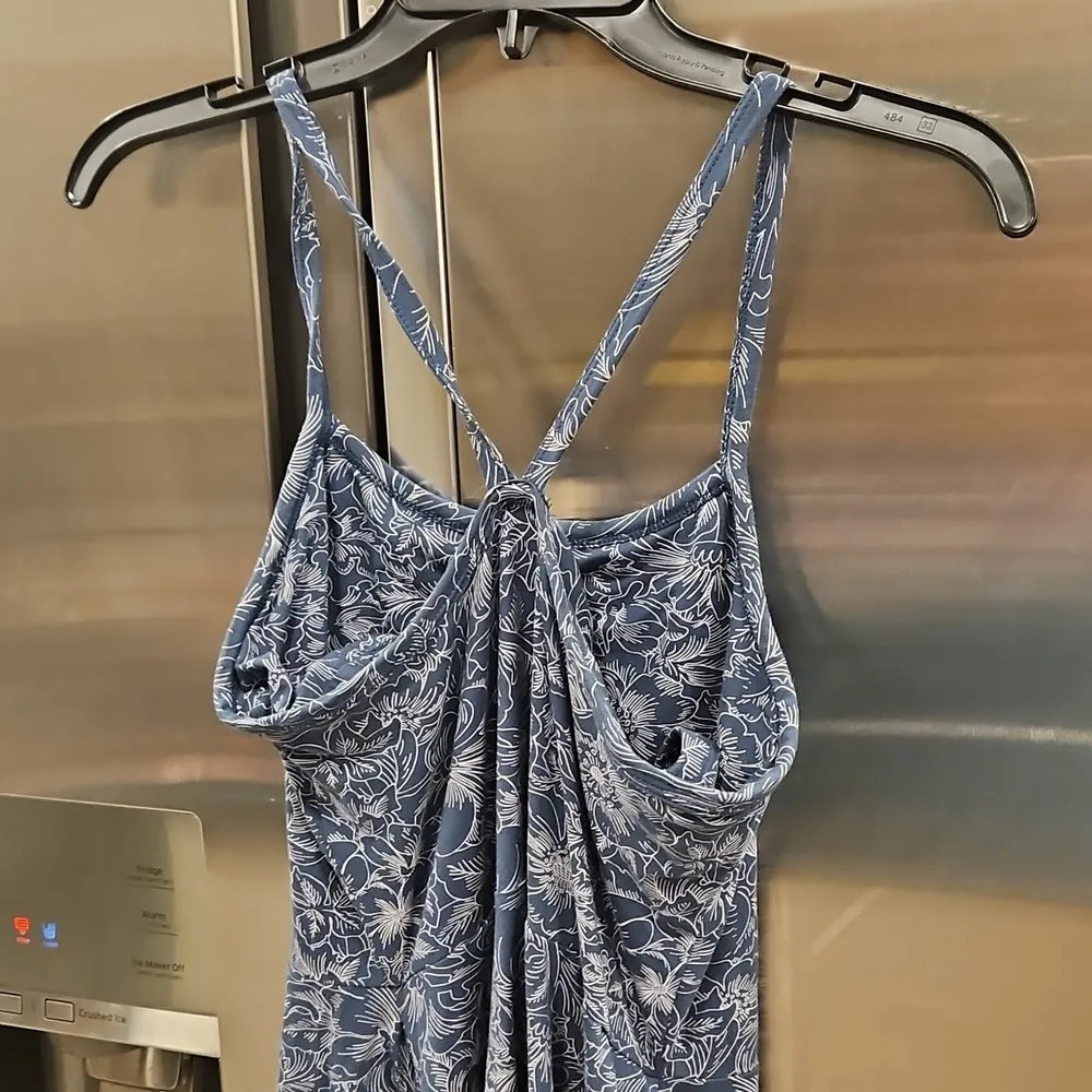 💕PACT💕 Fit & Flare Midi Dress ~ Looking Glass Floral Slate Blue Medium M NWOT - Image 10