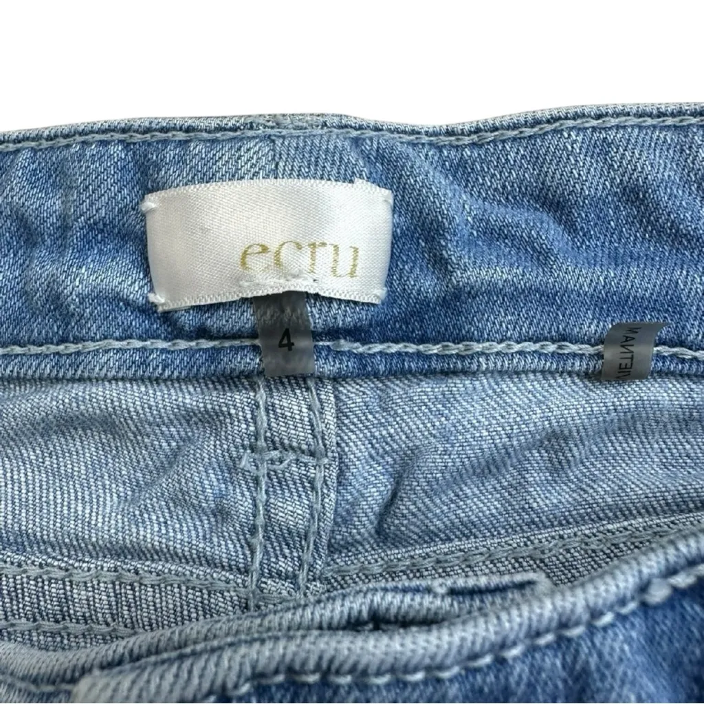 ecru Side Stripe Cropped Jeans Size 4 - Image 6