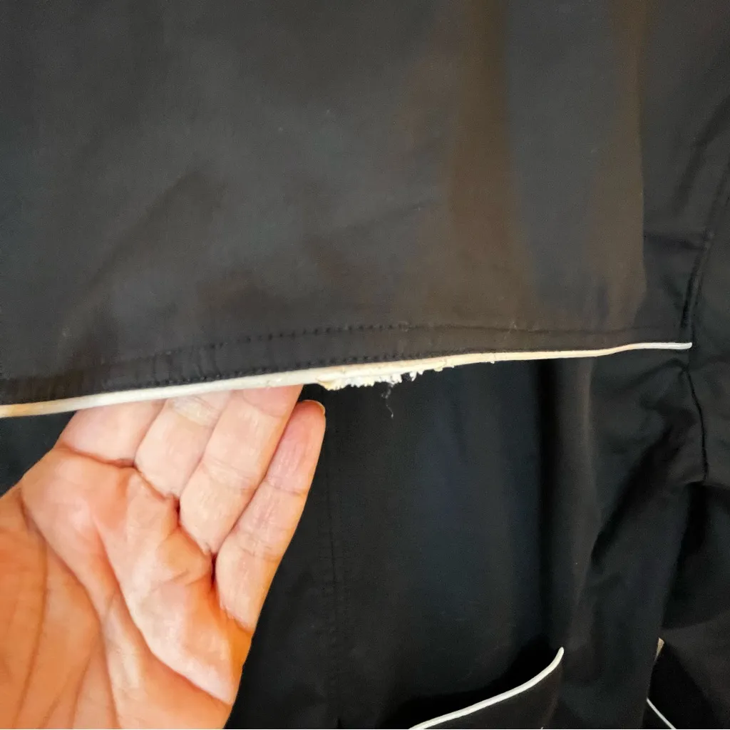 Dennis Basso Black Trench Coat with White Accents Polka Dot Liner Classic XS-S - Image 12