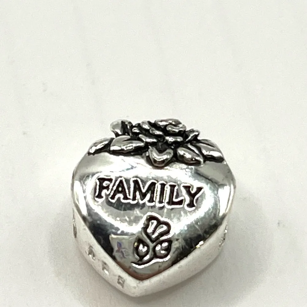 FAMILY Heart love charm Slide style charm! 925 SS European Style Special Silver - Image 4