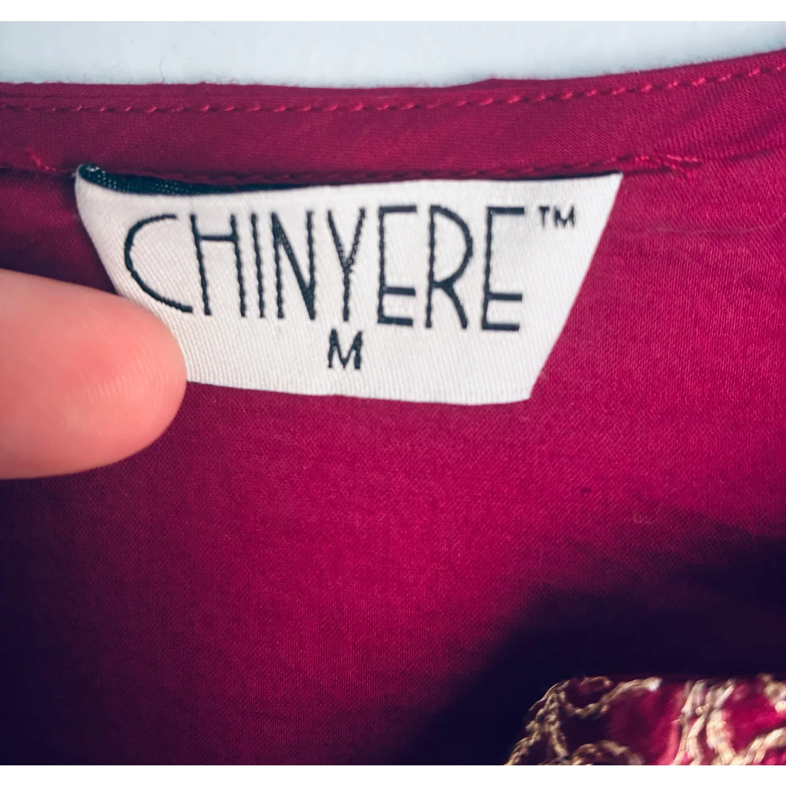 Chinyere Dress Magenta Gold Medium Embroidered Pink - Image 5