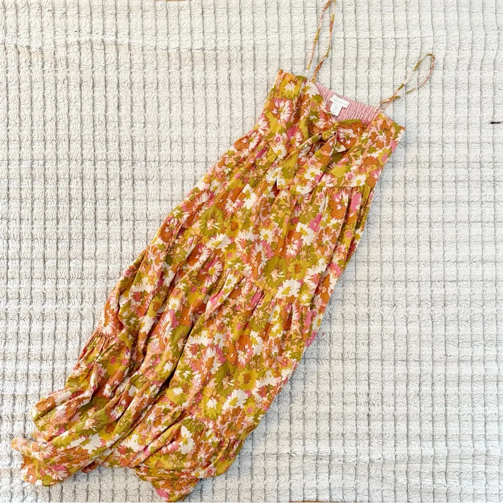 House of Harlow 1960 Linen Floral Print Maxi Dress Orange - Image 2