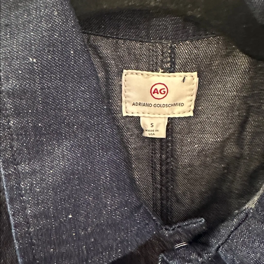 AG Adriano Goldschmied Dark Blue Denim Utility Jumpsuit size S EUC - Image 2