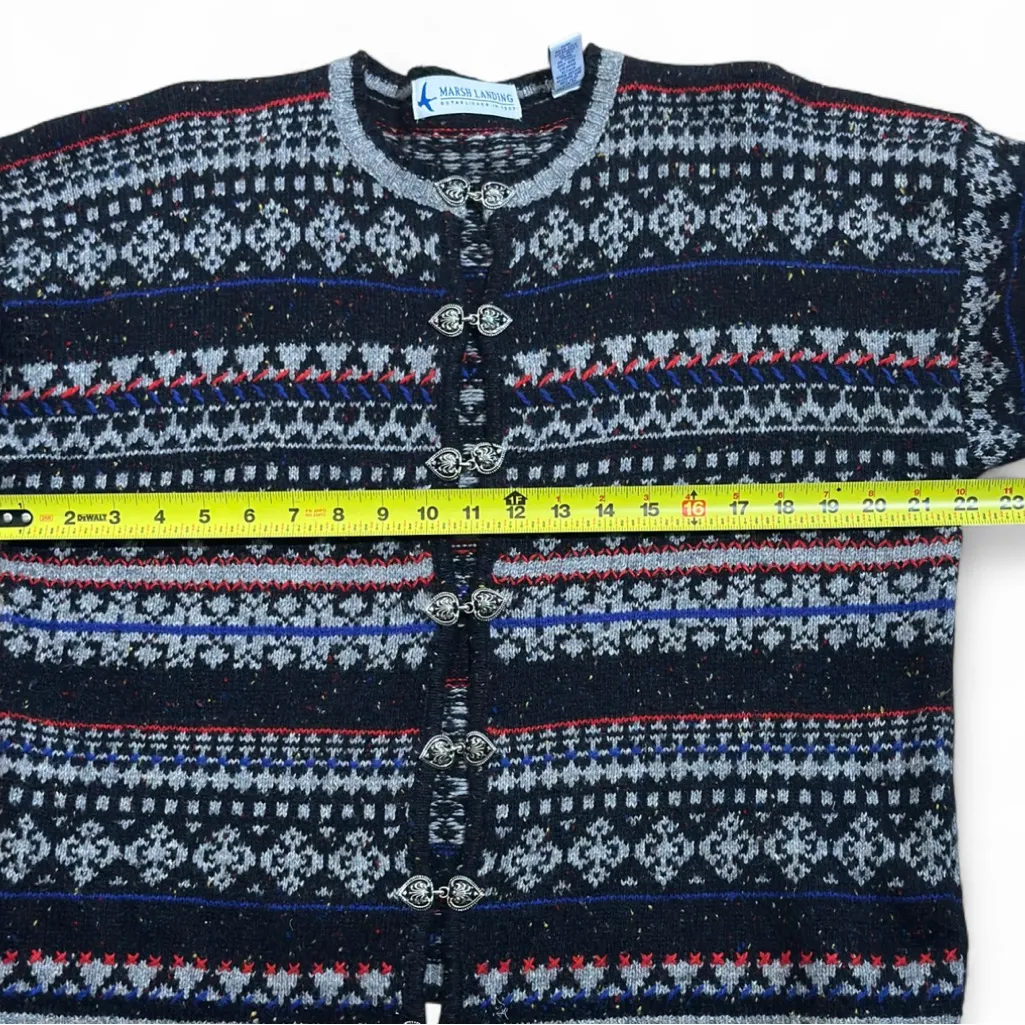 Marsh Landing Black‎ and Gray Cardigan Sweater - Image 5