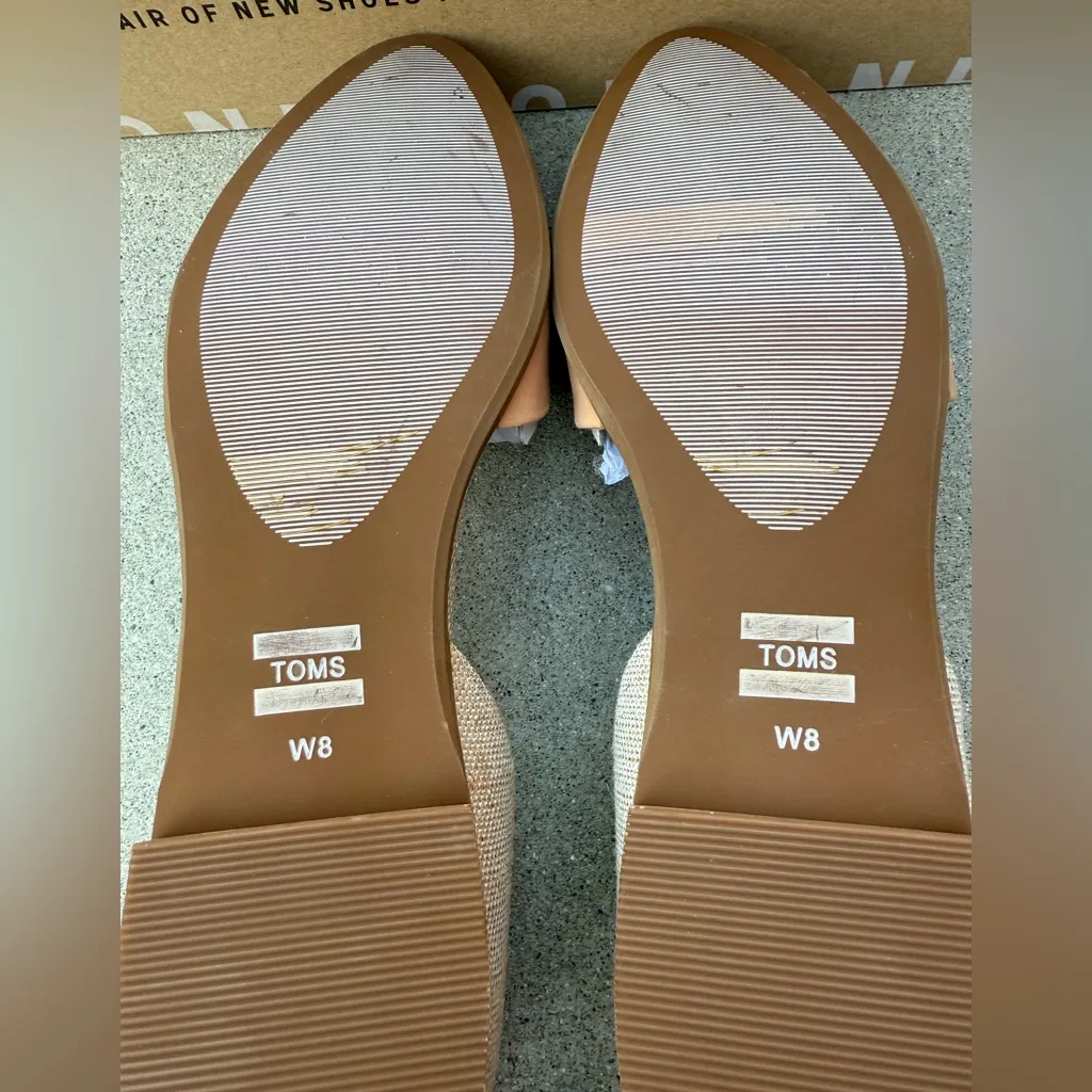 NWT Toms Jutti D’Orsay Honey Leather & Gold Metallic Woven Flats Women’s Size 8 - Image 9