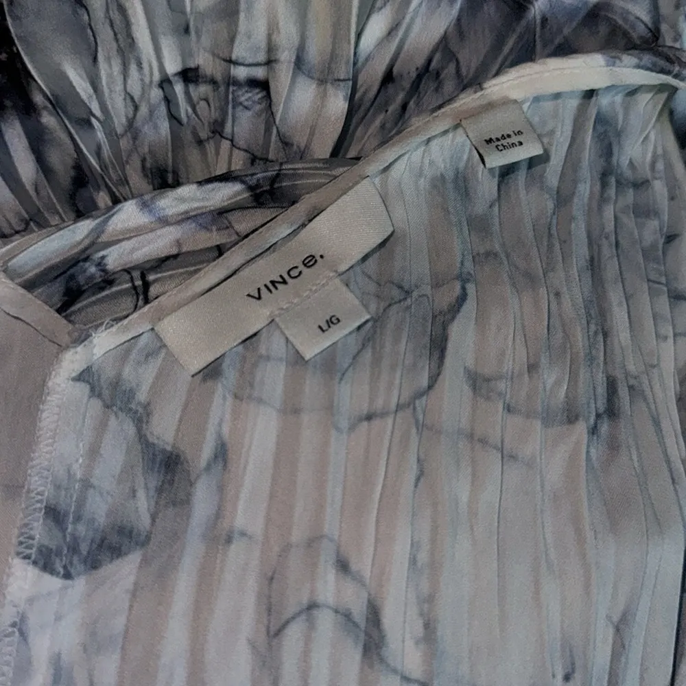 NWOT Vince Pleated Washed Lily Pleated Sleeveless V-Neck Midi Dress sz L - Image 4