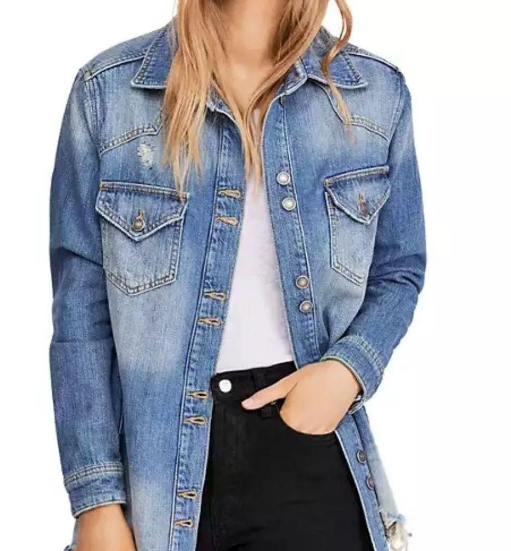 Moonchild Denim Jean Jacket Shacket Oversized XS - Image 11