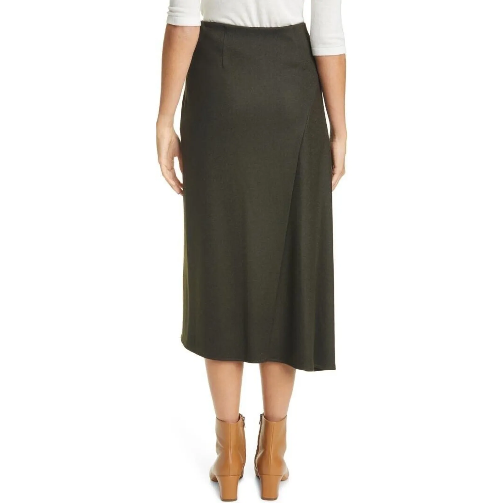 Vince‎ Asymmetric Seam Linen-Blend Skirt - Image 4
