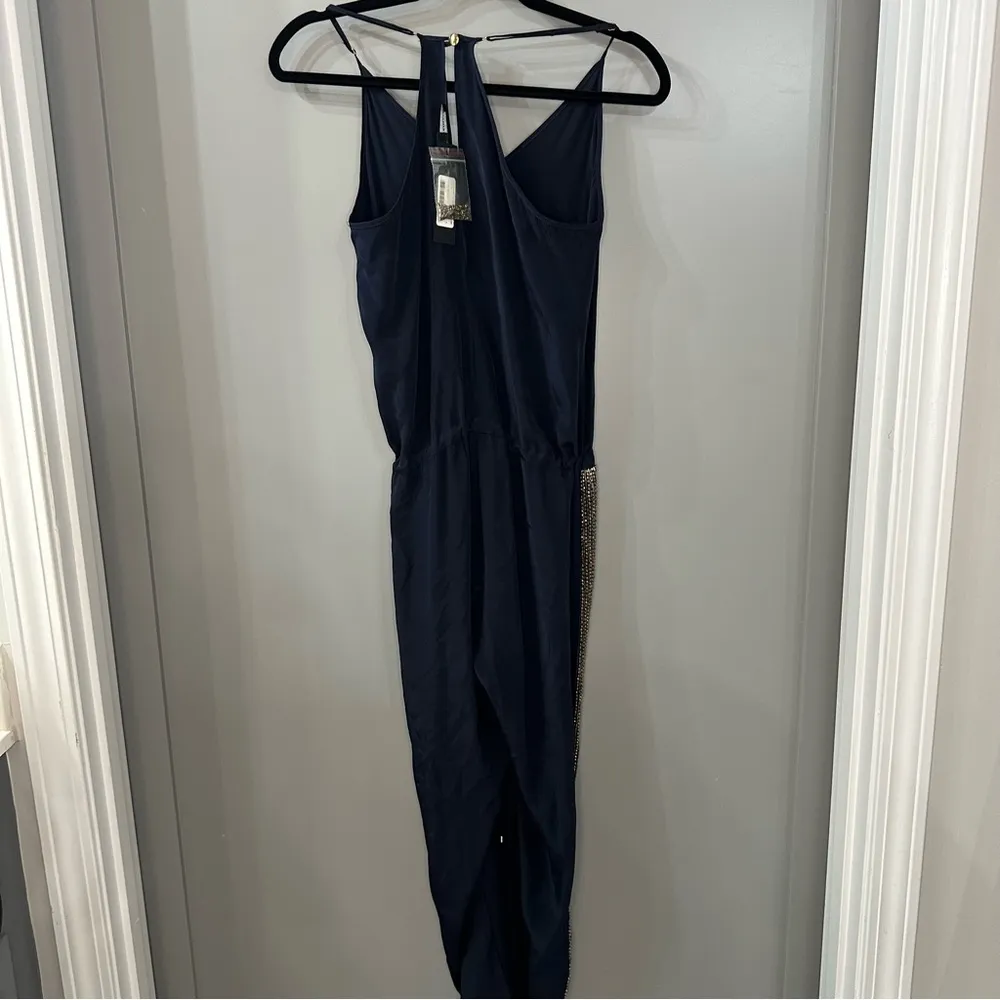 NWT Karina Grimaldi Beaded Jumpsuit Blue Size Small - Image 8