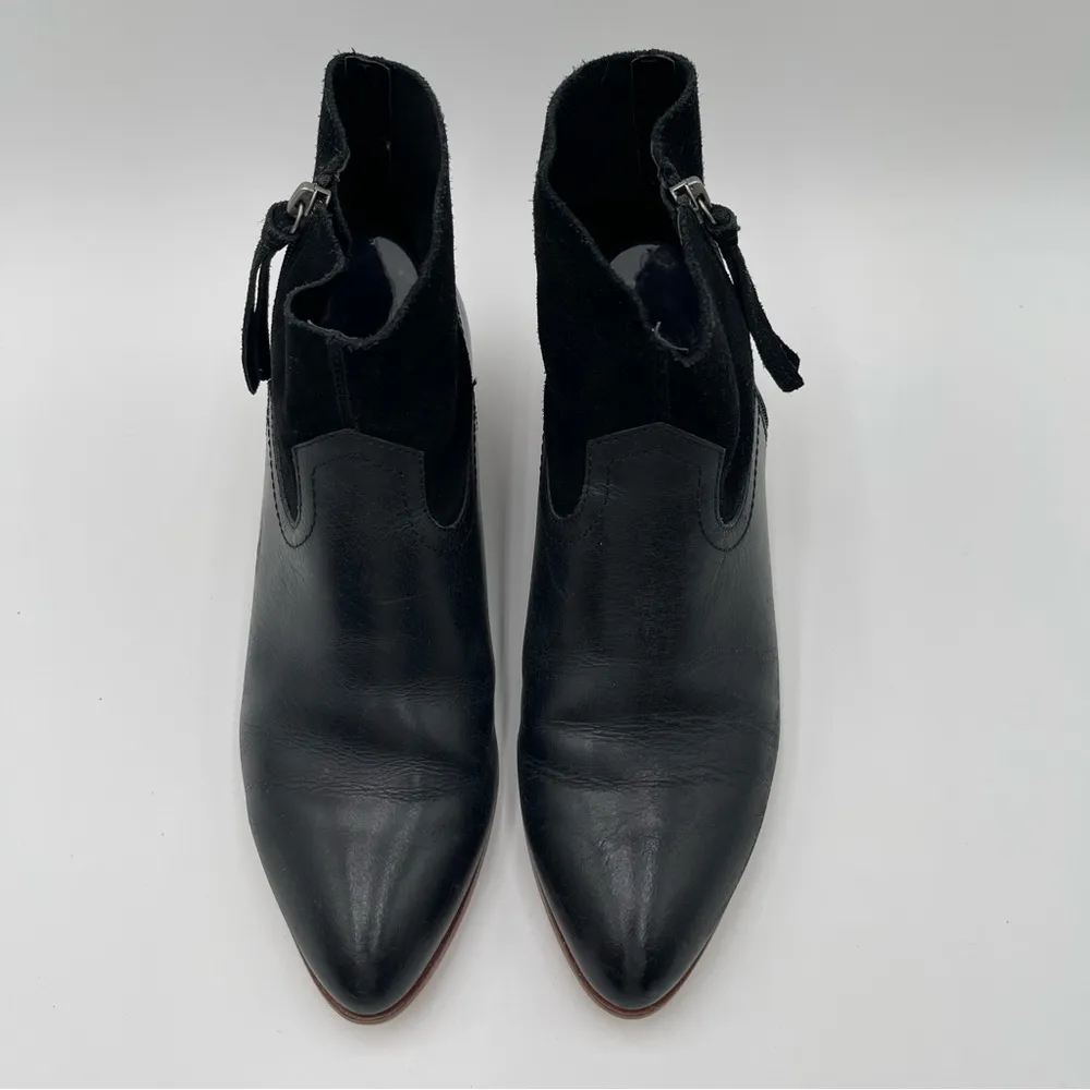 Frye and Co. Women's 10 Black Suede & Leather Rubie Zip Ankle Boots Western - Image 7