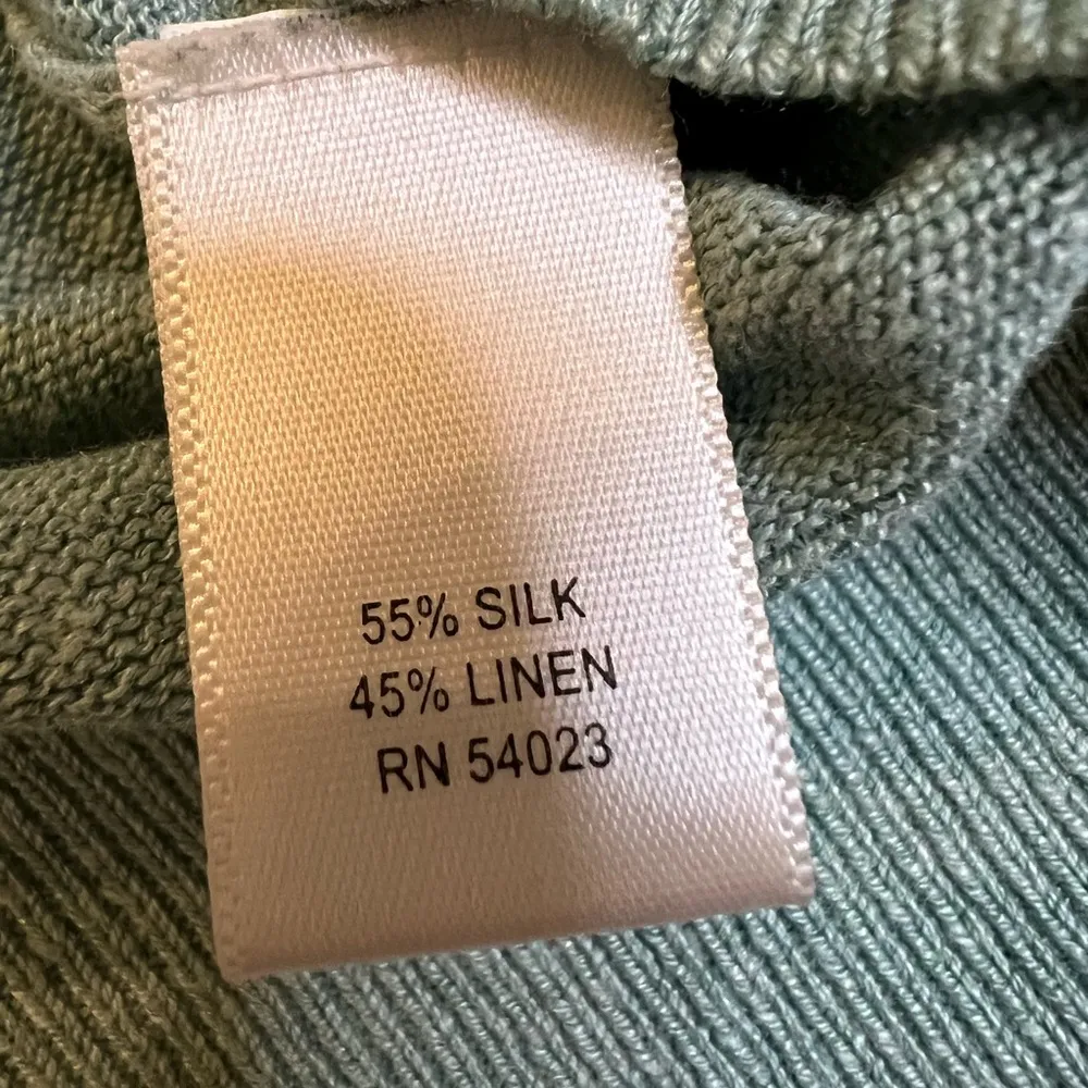 Banana Republic Silk Linen Blend V-Neck Sweater Seafoam Green Size Medium - Image 3