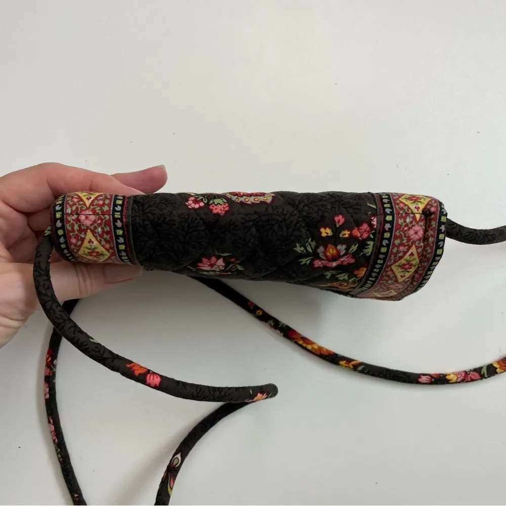 Vintage Vera Bradley Wallet Purse Crossbody Credit Card ID Pen Chocolate Floral - Image 16