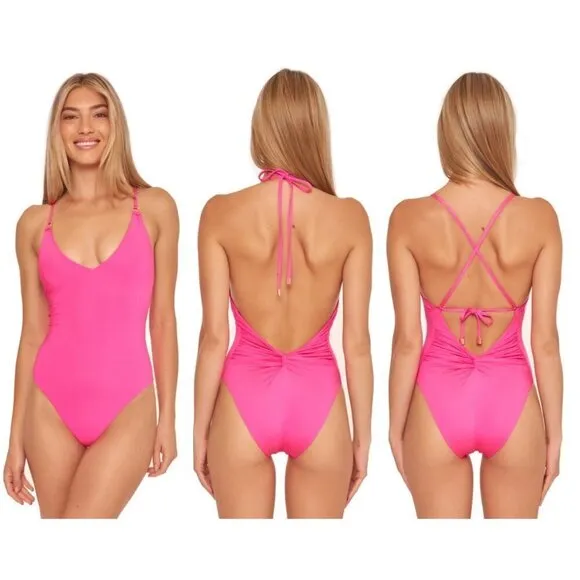 💕TRINA TURK💕 Monaco Convertible One Piece Swimsuit ~ Pitaya Pink 4 NWT - Image 2