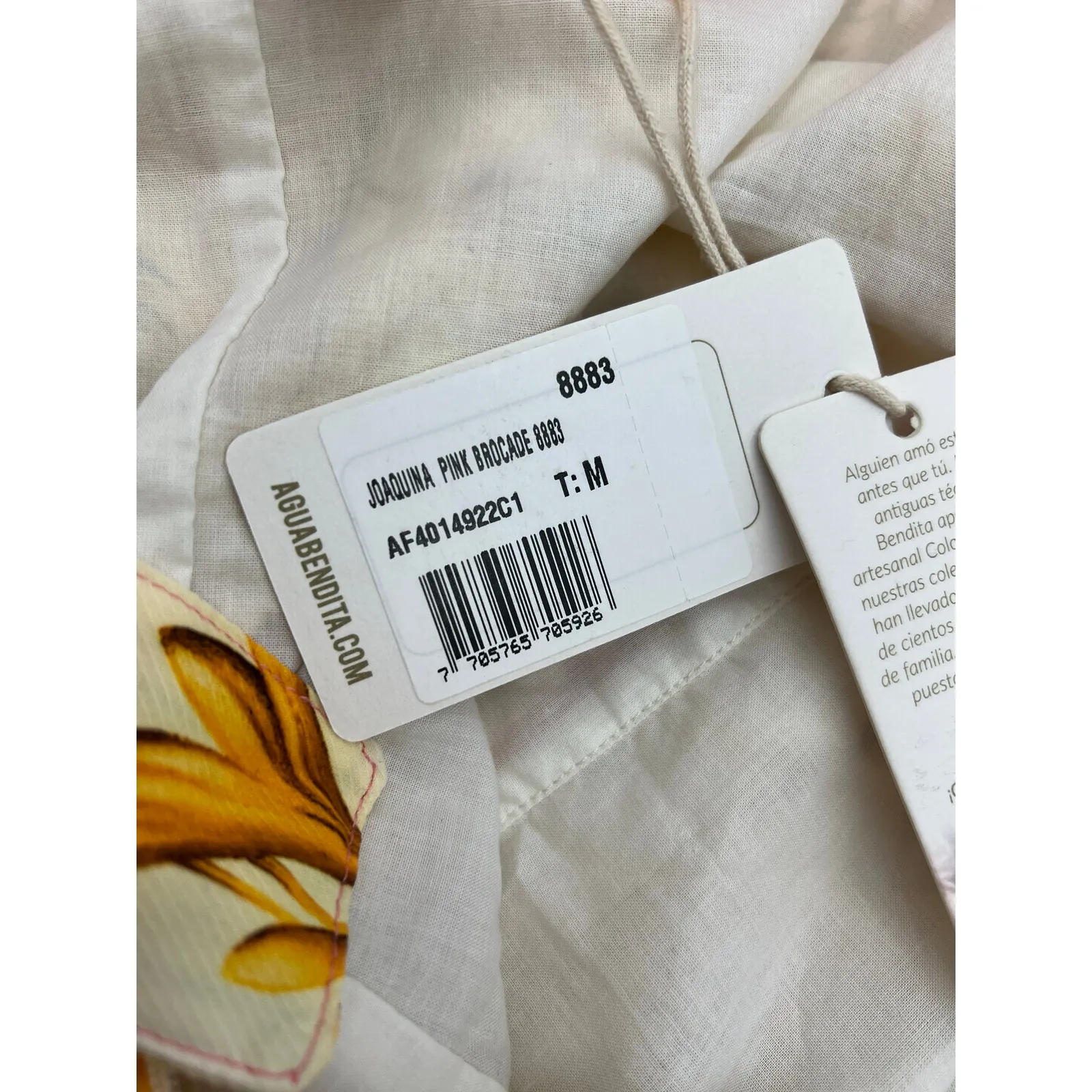 Agua Bendita Joaquina Brocade Dress Pink - Image 9