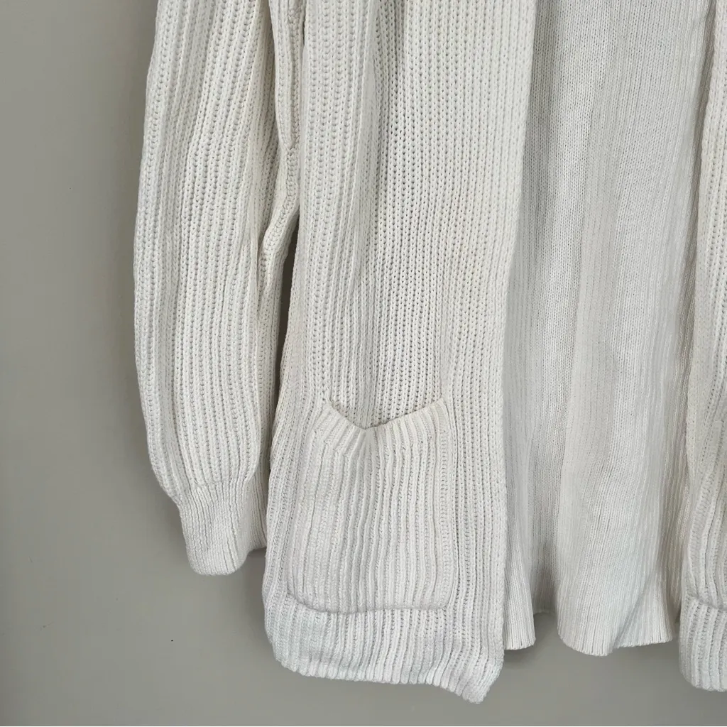 Madewell White Nolan Ribbed Open Front Cardigan Size Medium - Image 5