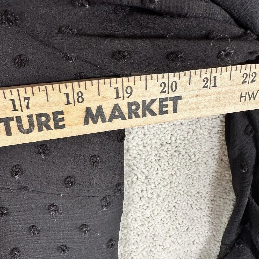 Vince Camuto Womens Small Blouse Top Black Puffy Sleeves Shirt Lightweight VNeck - Image 10