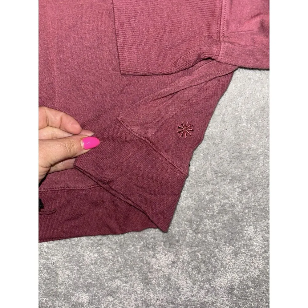 Athleta Sunrise V-neck Sweatshirt Size Xs Dark Red‎ Lightweight Loose Fit SOFT - Image 5