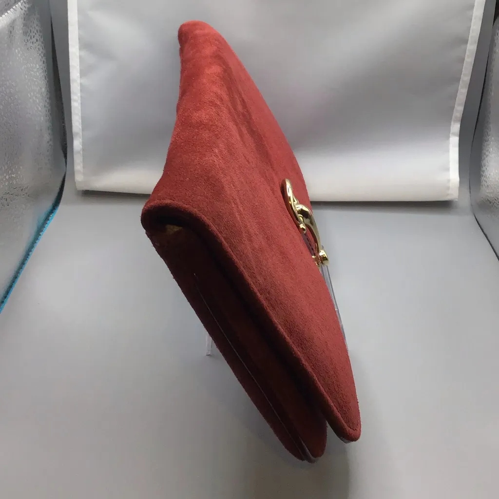 TALBOTS RED SUEDE CLUTCH PURSE W TAGS - Image 3