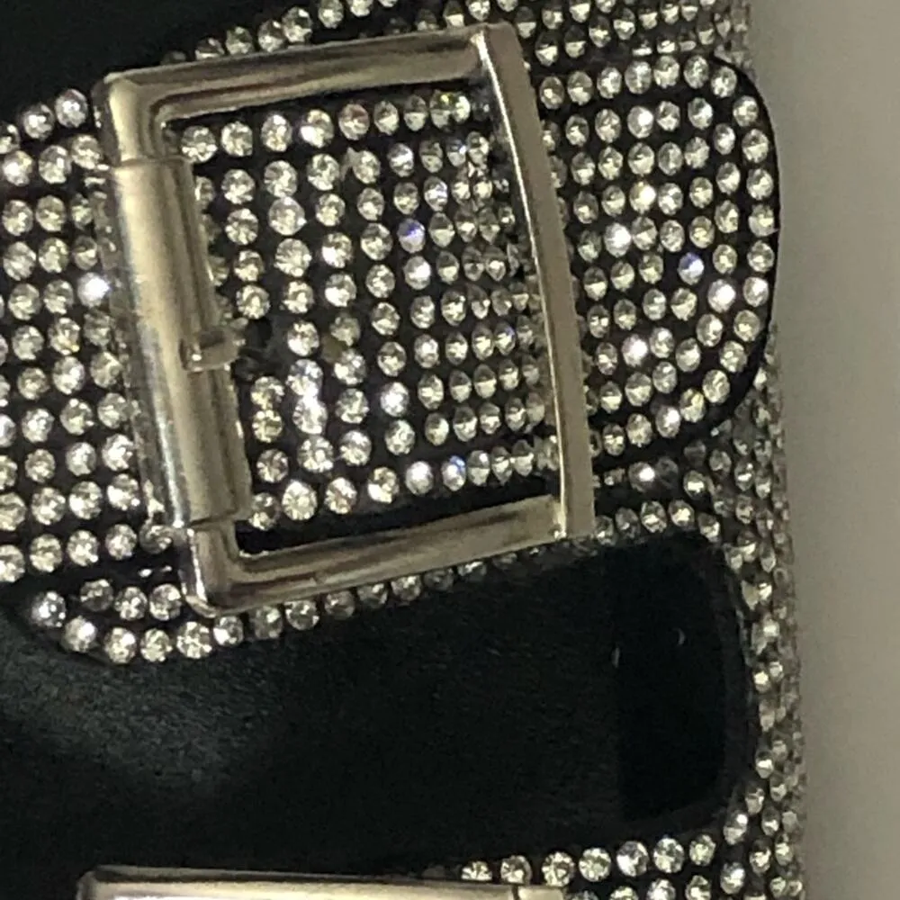 Madden Girl Glitter Buckle Rhinestone Slide Sandal Sz 6 - Image 10