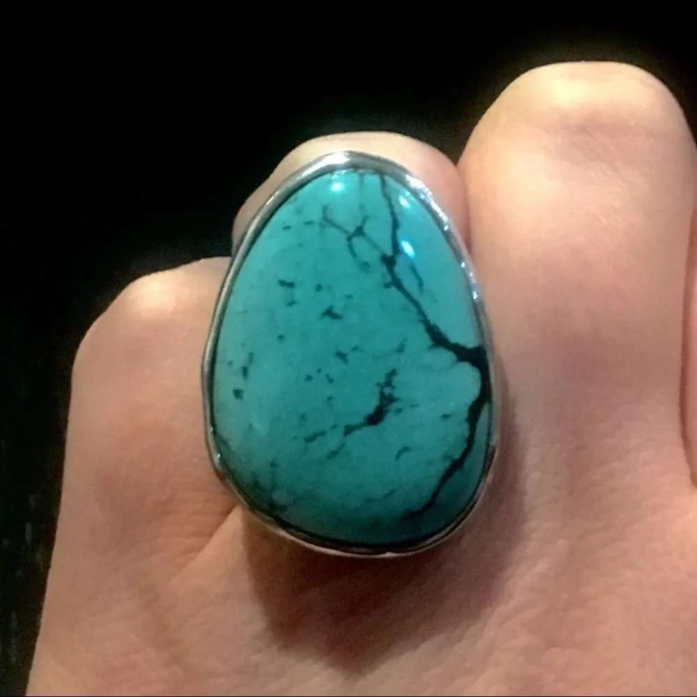SILPADA Tumbled Turquoise Sterling Silver 925 Ring Sz 7 - Image 7