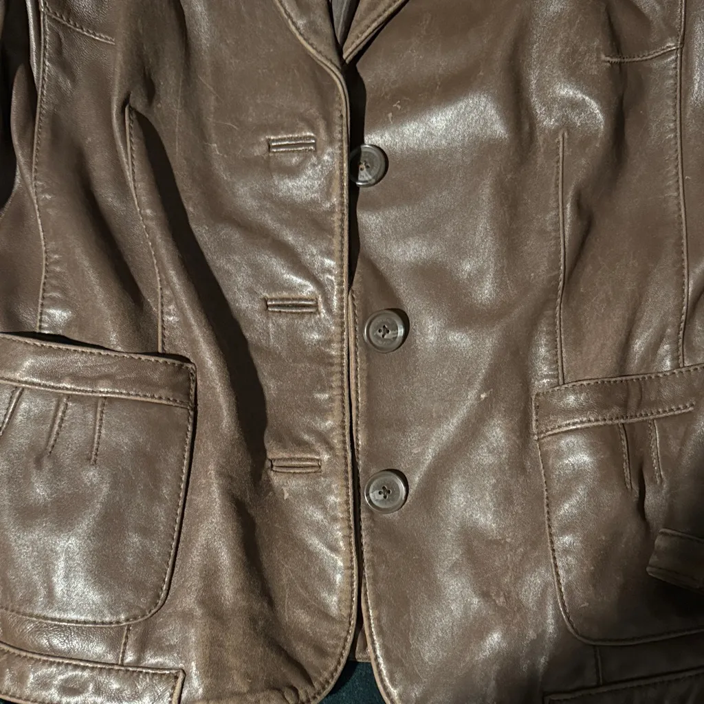 Brown Leather Jacket - Image 4