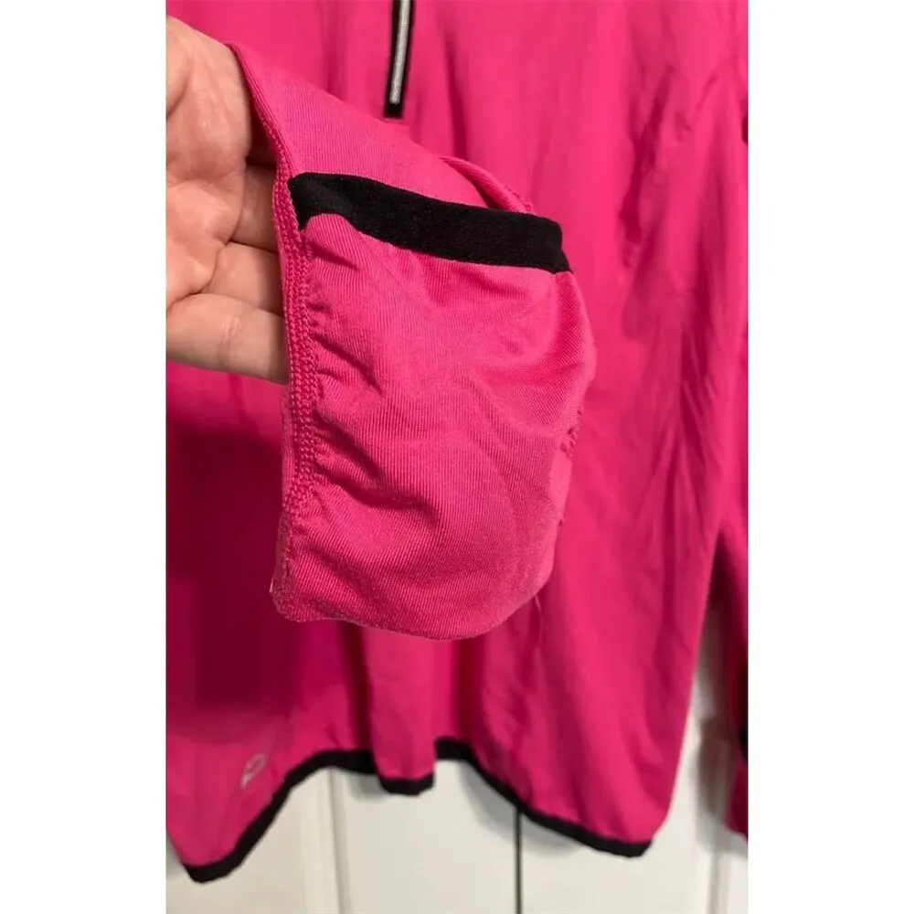 Women's Pink Running Pullover M Quarter-Zip Hand Coverage - Image 5