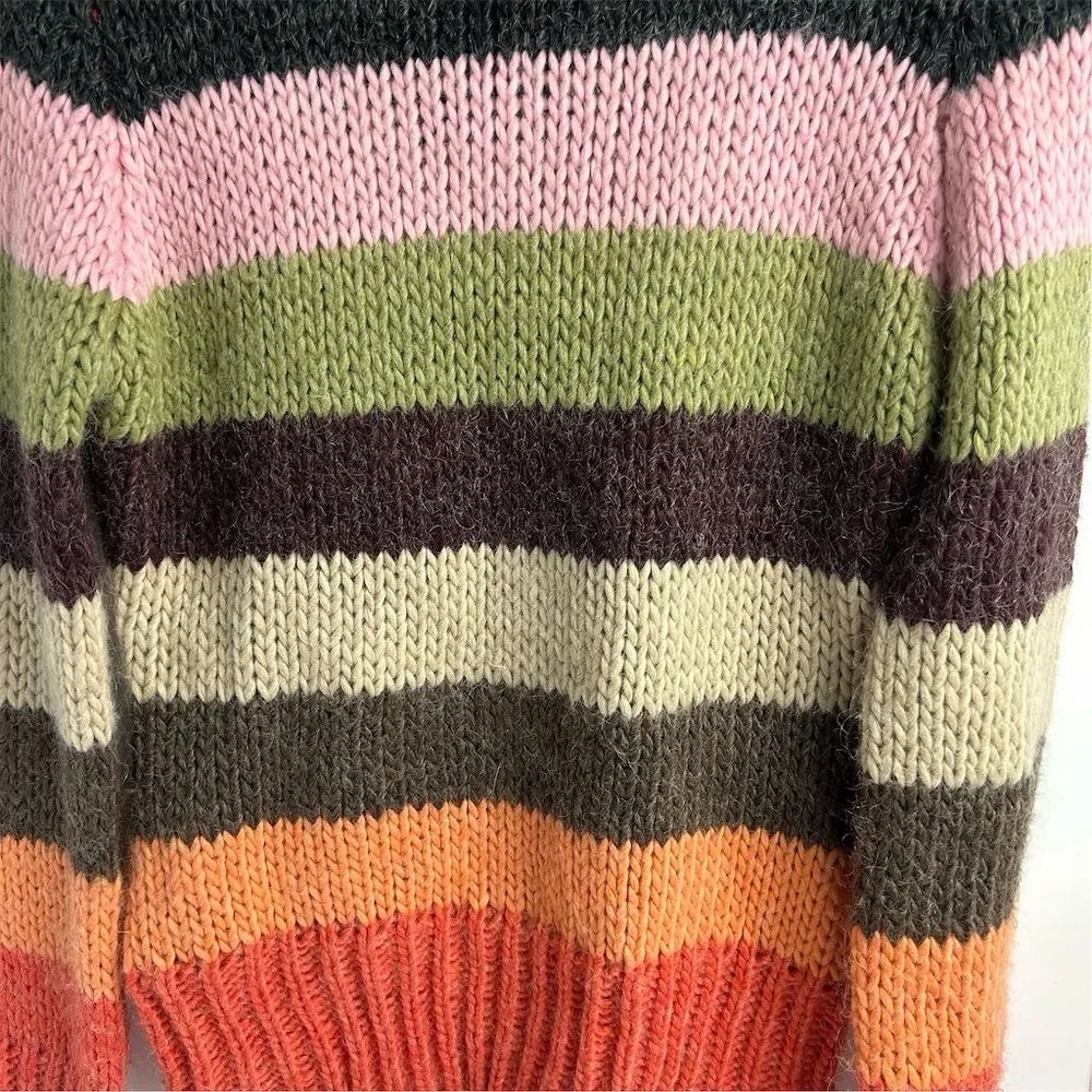Anthropologie Laurie B. Stripe Women's Mohair Wool Blend Striped Sweater Size M - Image 6