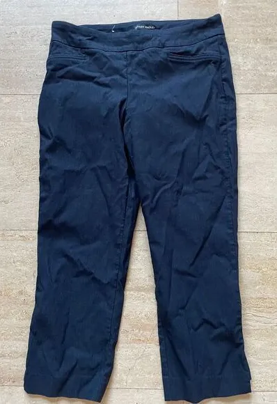 Hilary Radley Navy Blue Cropped Pants Slacks Workwear 30x22 - Image 1