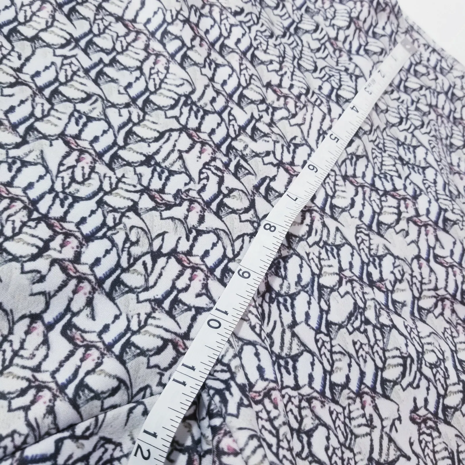 ALA von Auersperg Artwork Printed Pants Wild Leg Gray Size M - Image 6