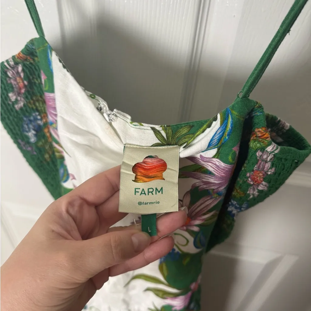 Farm Rio Off-White Sweet Bloom Dreamscape Midi Dress L - Image 10