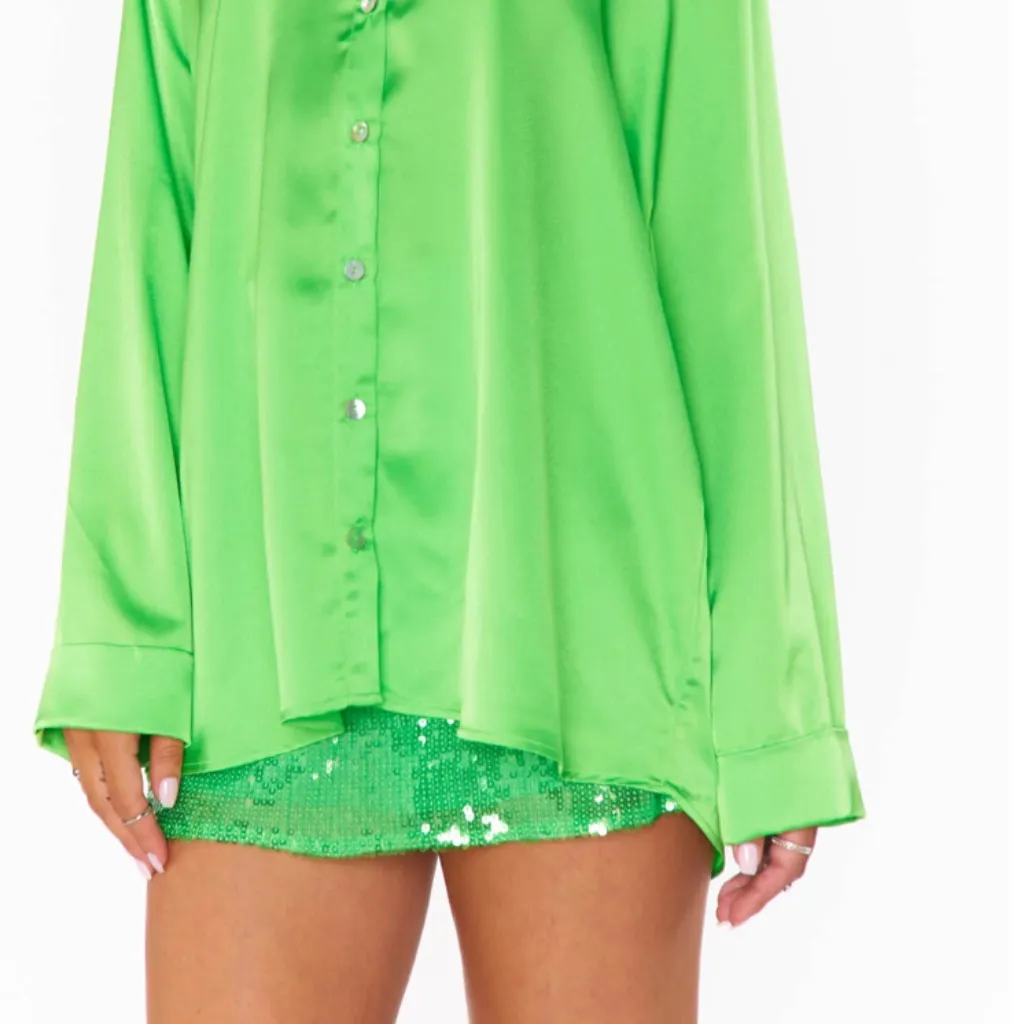 Show Me Your MuMu All Night Skort in Bright Green sz xs - Image 5