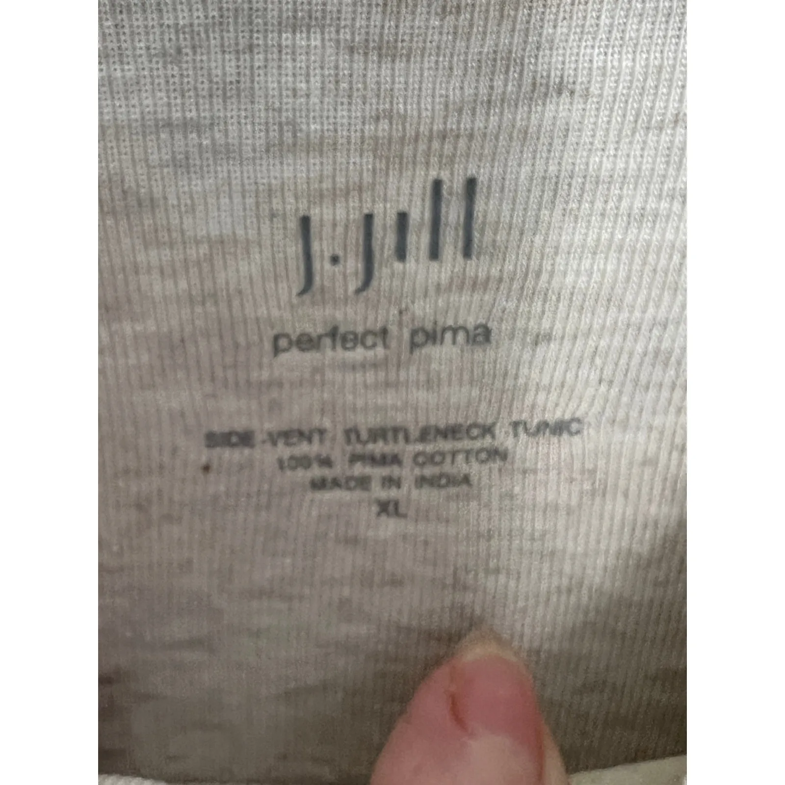 J.Jill Perfect Pima tunic beige/cream heathered cowl neck career basic office - Image 5