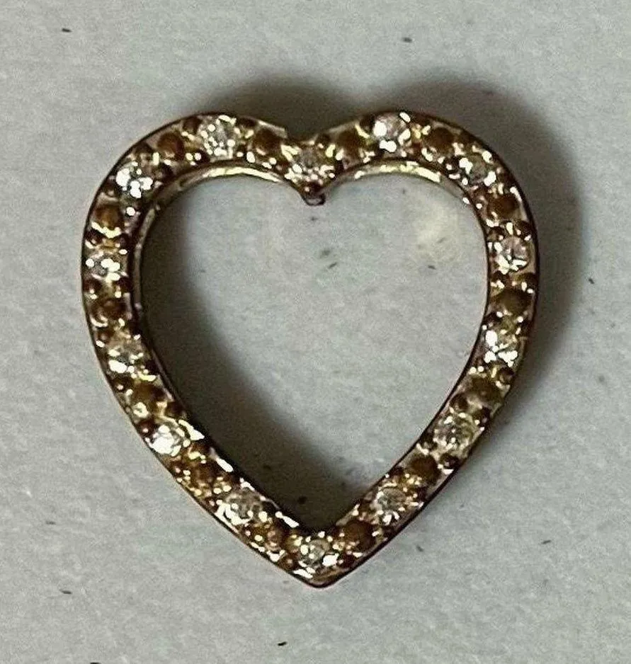 Gold Diamond Encrusted Heart - Image 2