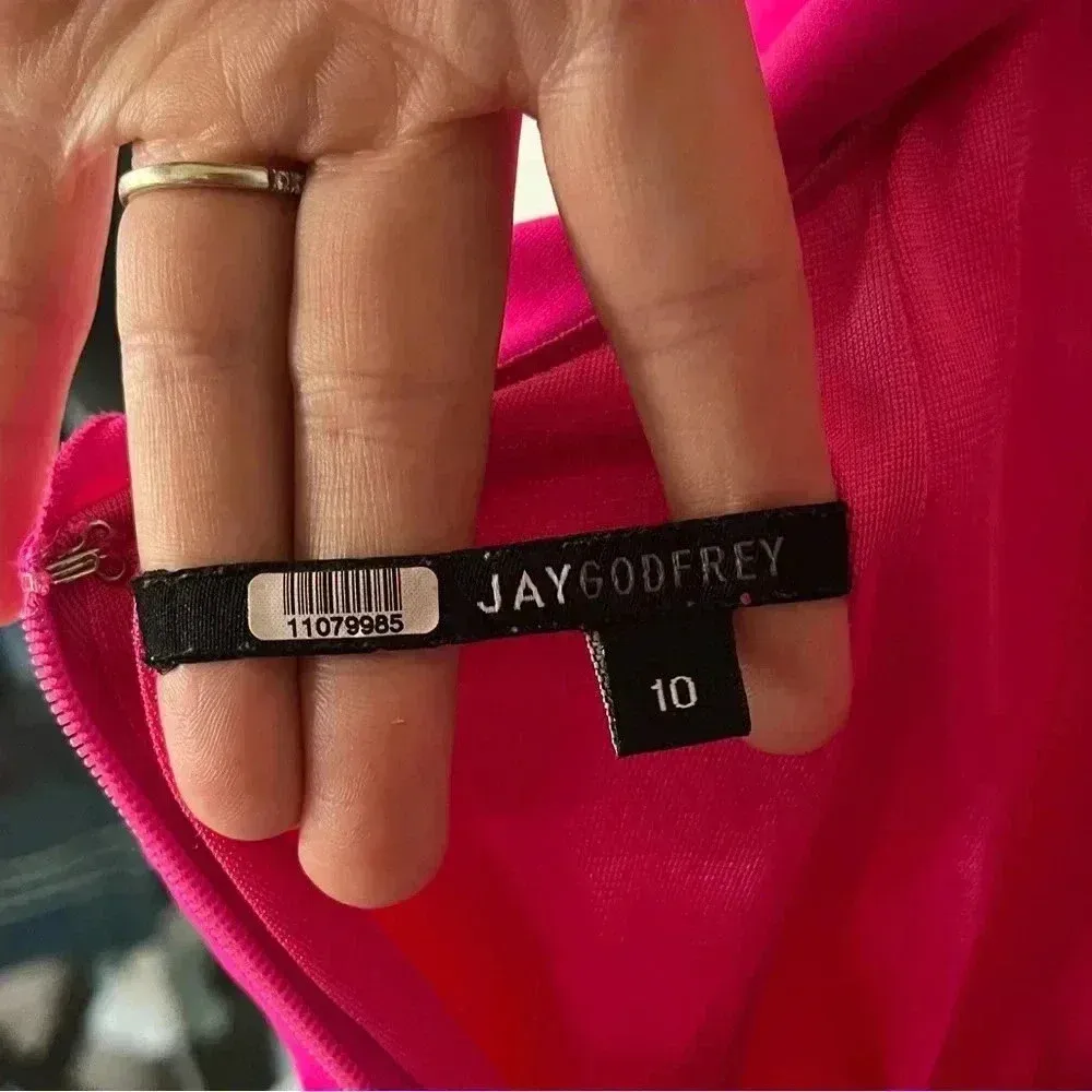 JayGodfrey Fuchsia Ruffle Fit & Flare Mini Dress Women’s Size 10 Pink - Image 11